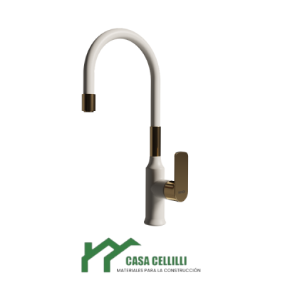 GRIFERIA VASSER AGATHA COCINA WHITE GOLD MONO